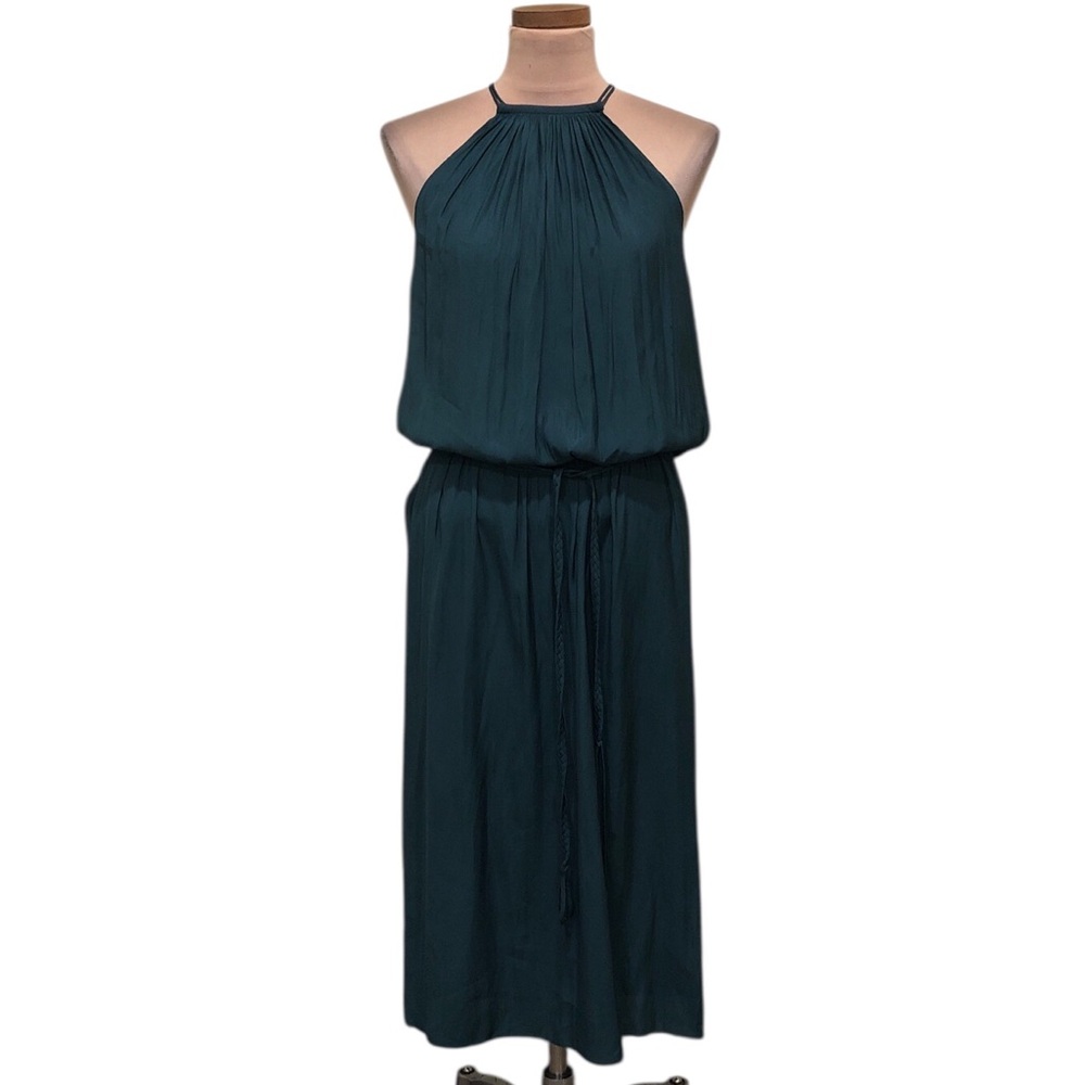 Ramy Brook Anya Midi Dress Size Medium Dark Green